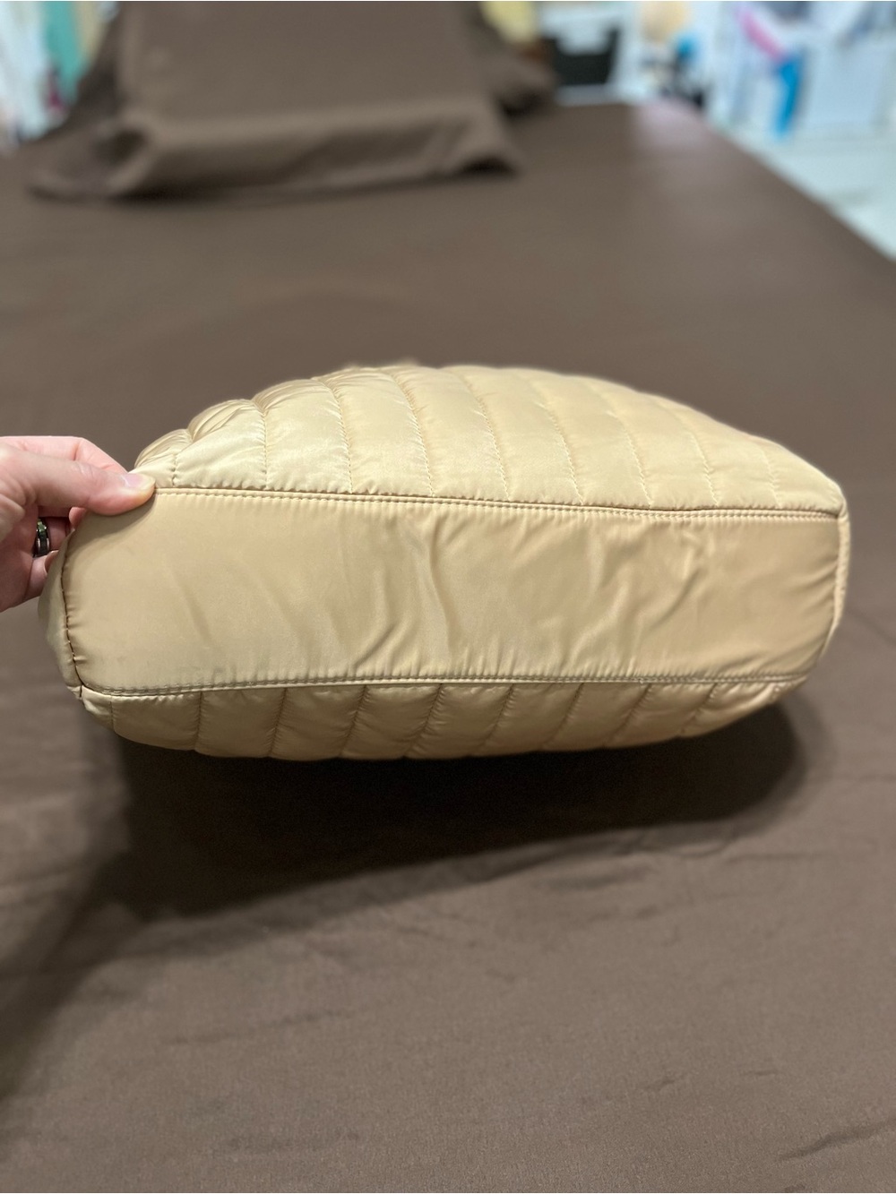 GAP Quilted Puffer Tote Bag in Beige - Picture 6 of 8